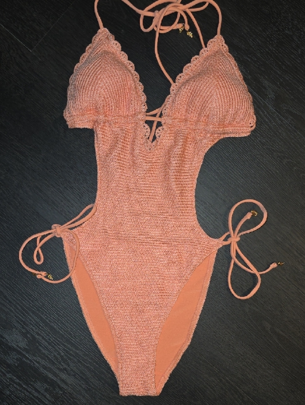 Victoria's Secret Coral Knit One-Piece Swimsuit